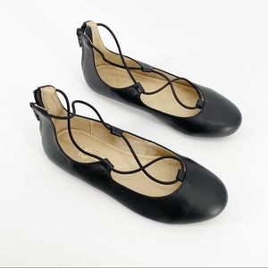 NIB Yosi Samra “Miss Shelly” lace up ballet flats, Size Girl 2